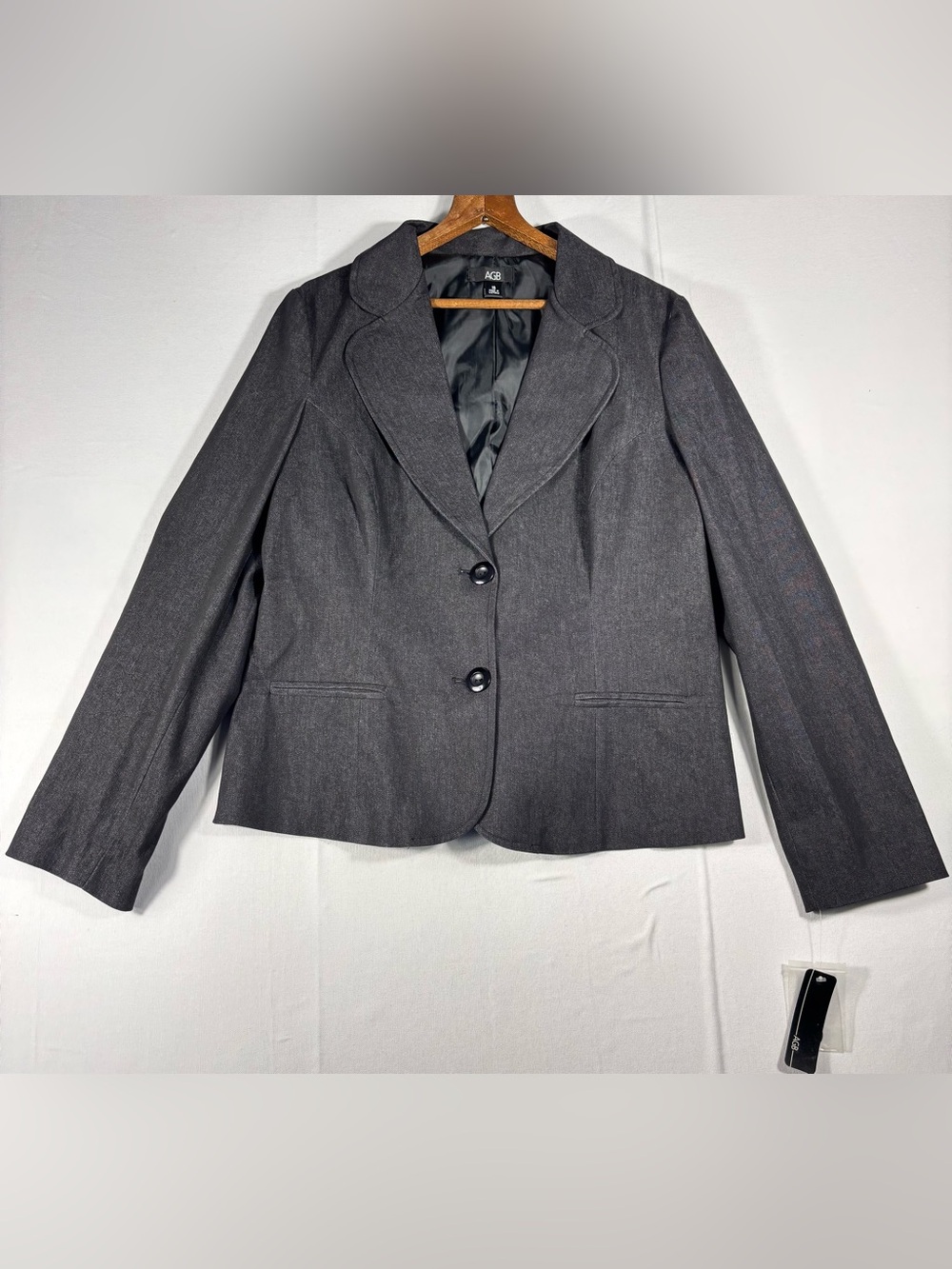 AGB Women’s 16 Charcoal Gray Tailored Women's 2-button Blazer Jacket